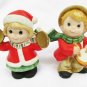 HOMCO 5564 Drummer Boy and Girl with Cymbals figurines vintage Christmas
