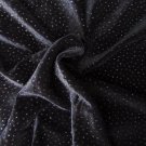Sparkling black velveteen stretch fabric 2 yards x 32" wide poly spandex Sparkling black velveteen stretch fabric 2 yards x 32" wide poly spandex