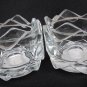 2 Indiana Glass Lotus Flower tea light candle holders petal shape set of 2