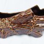 McCoy planter brown log 7x3" vintage 1950s mid century