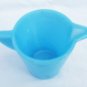 Arko Agate blue glass pitcher from child tea set concentric rings 2 3/4"