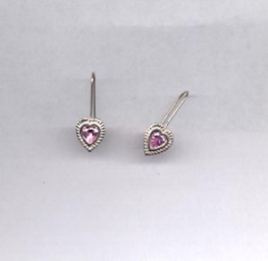 Avon Sterling Silver pink CZ earrings- pierced