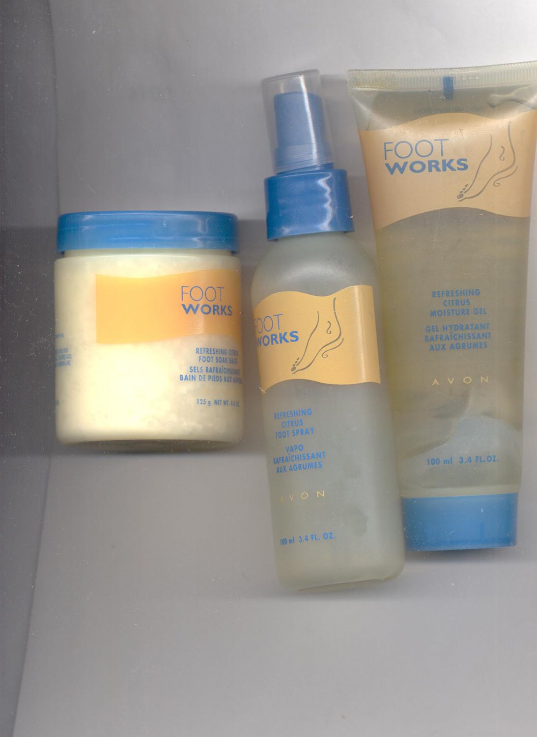 Avon Foot Works Citrus Foot Soak Salts, Spray, moisture gel VINTAGE