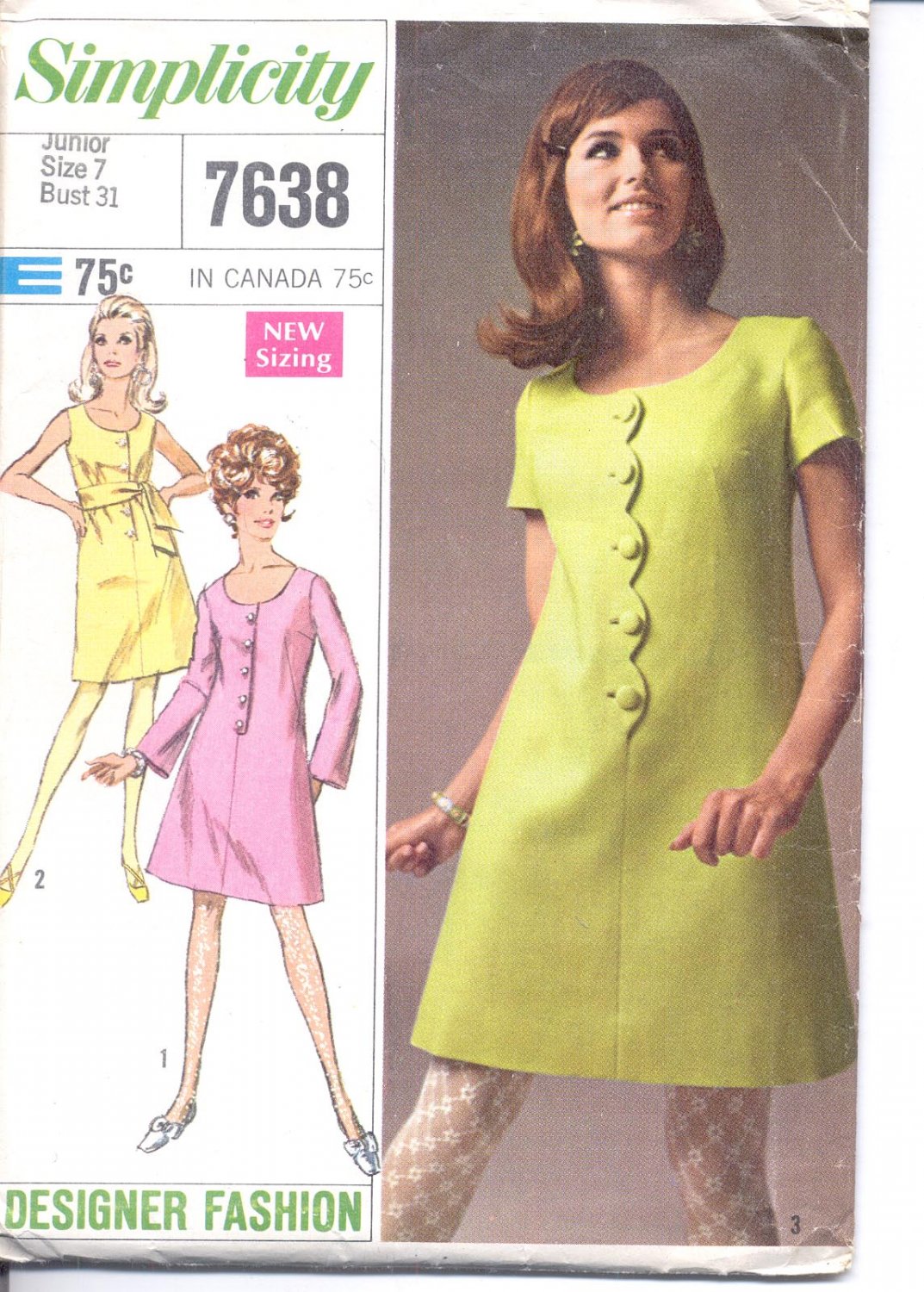 Simplicity pattern 7638  Juniors and Misses Dress and sash-  Size 7