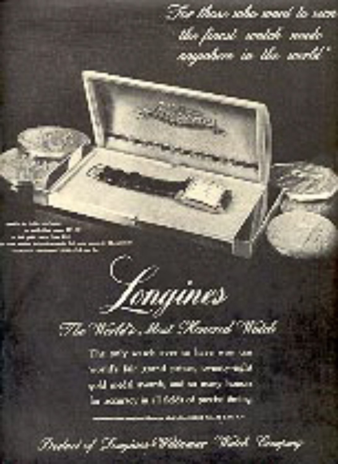 1947 Longines Wittnauer Watch Company magazine ad (# 2821)