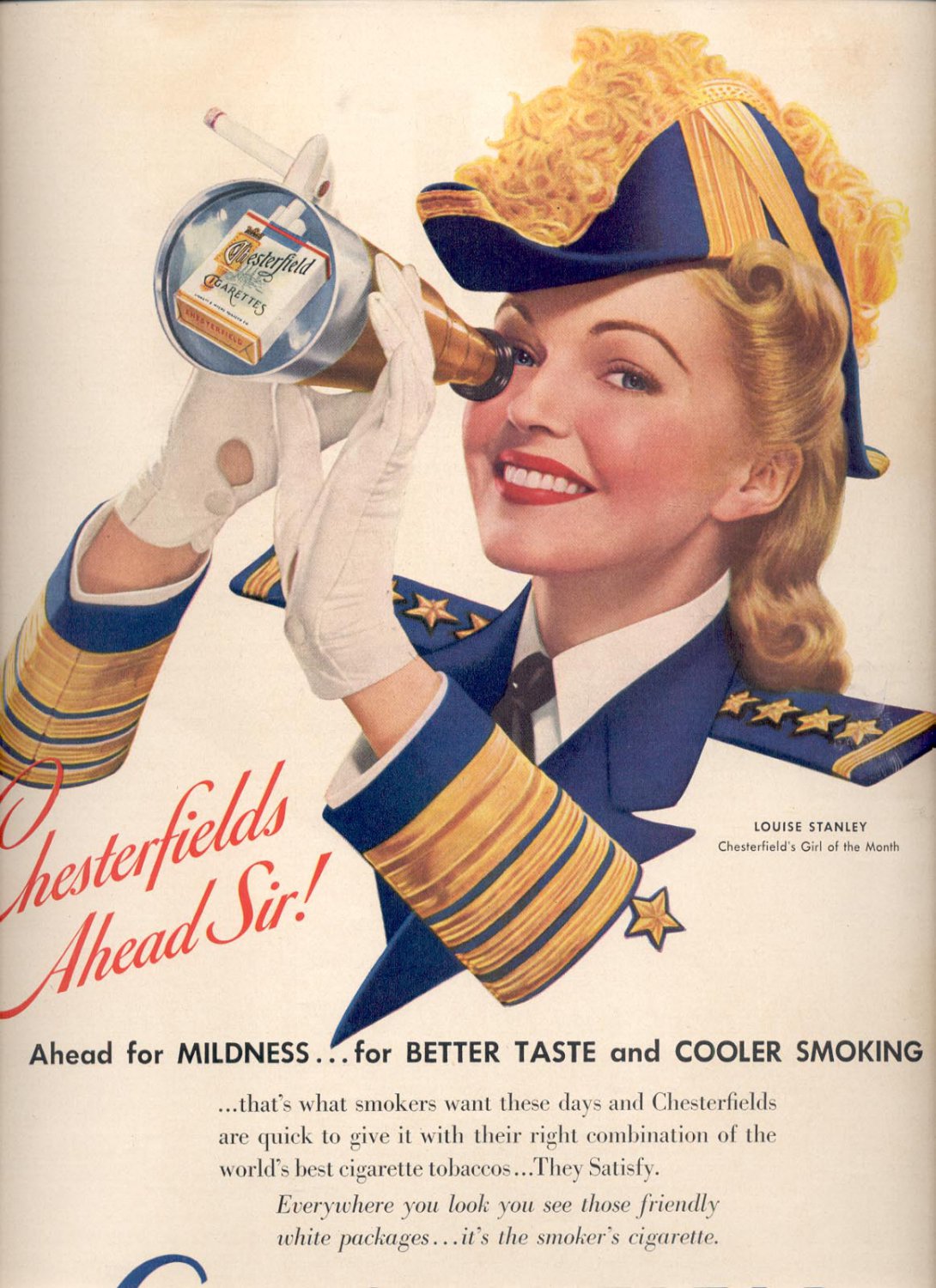 April 7, 1941 Chesterfield Cigarettes magazine ad (3737)
