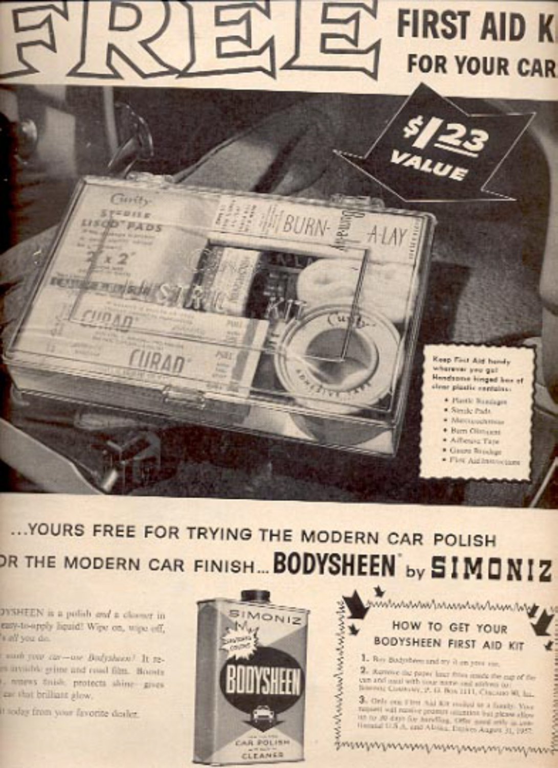 1957  Simoniz Bodysheen Car Polish   magazine   ad (# 4910)