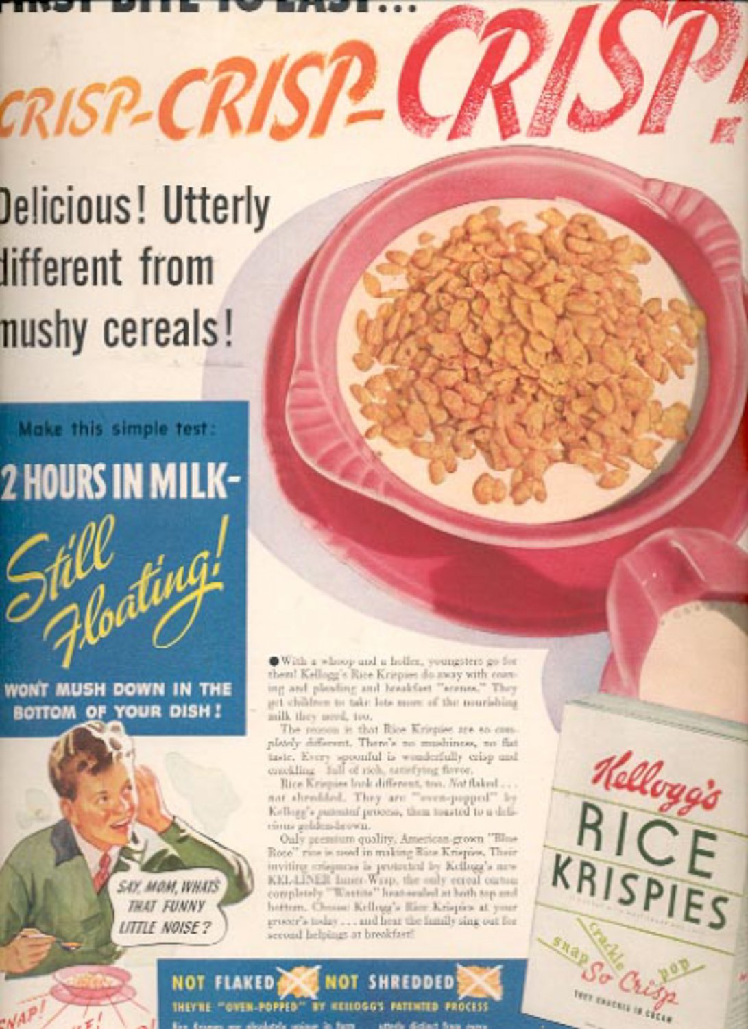 April 24, 1939 Kellogg's Rice Krispies magazine ad (#6075)