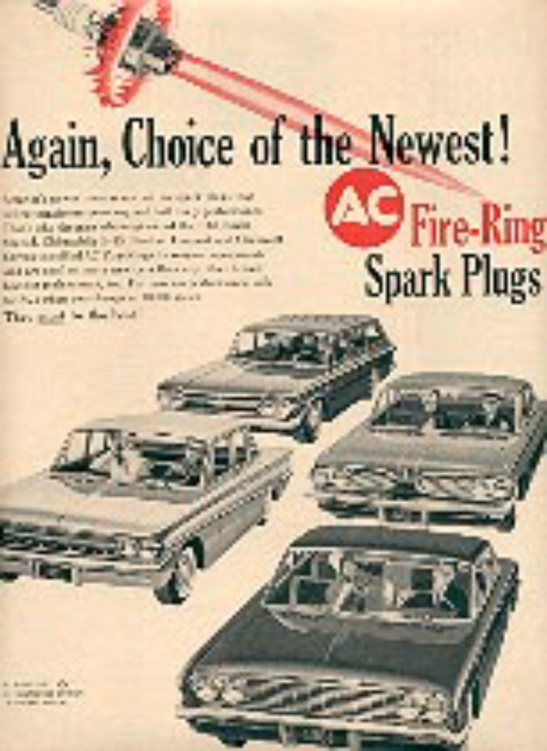 1960 AC Fire-Ring Spark Plugs  magazine ad (# 1731)