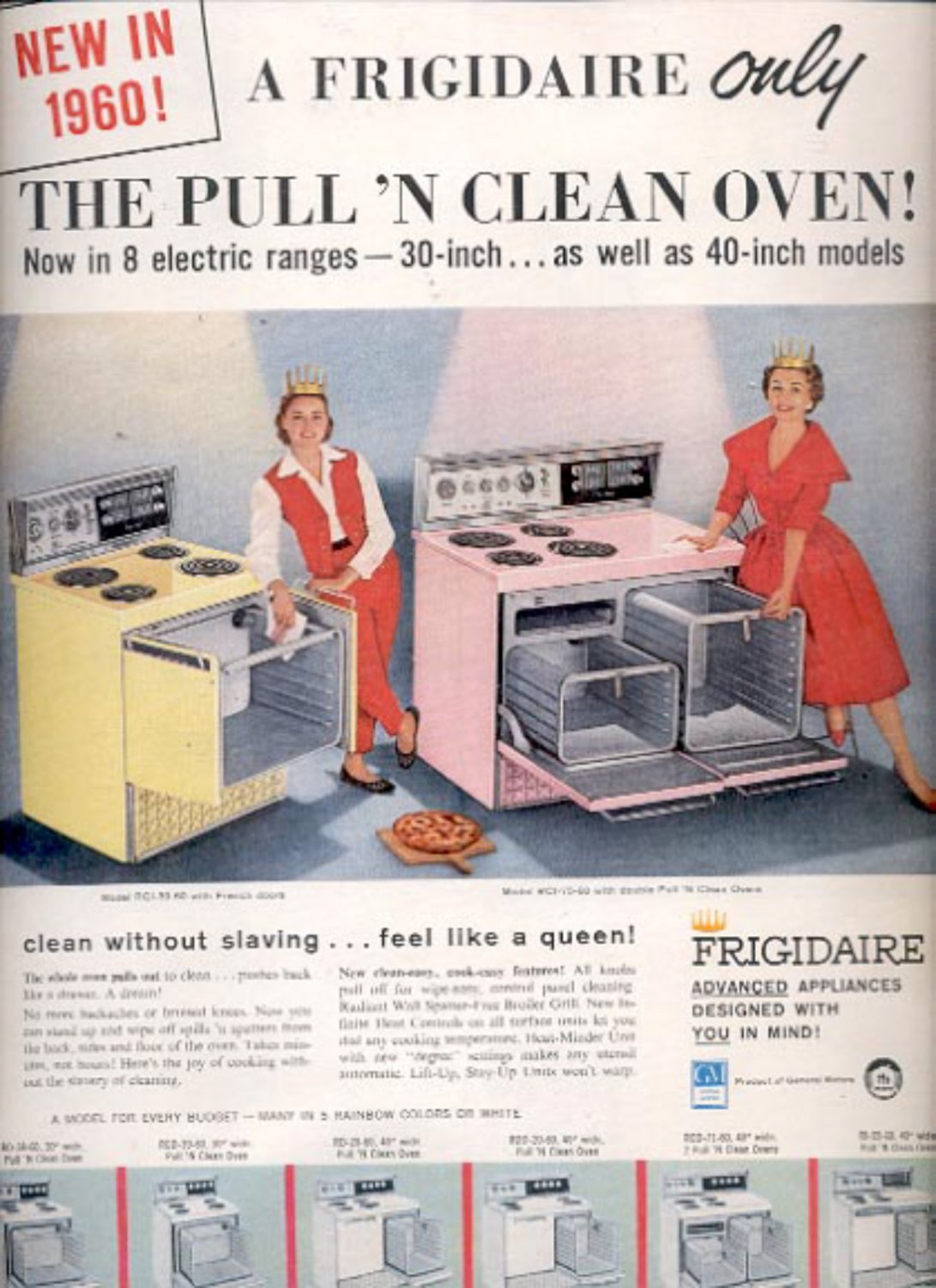 1960 Frigidaire pull ' n clean oven magazine ad (# 5186)