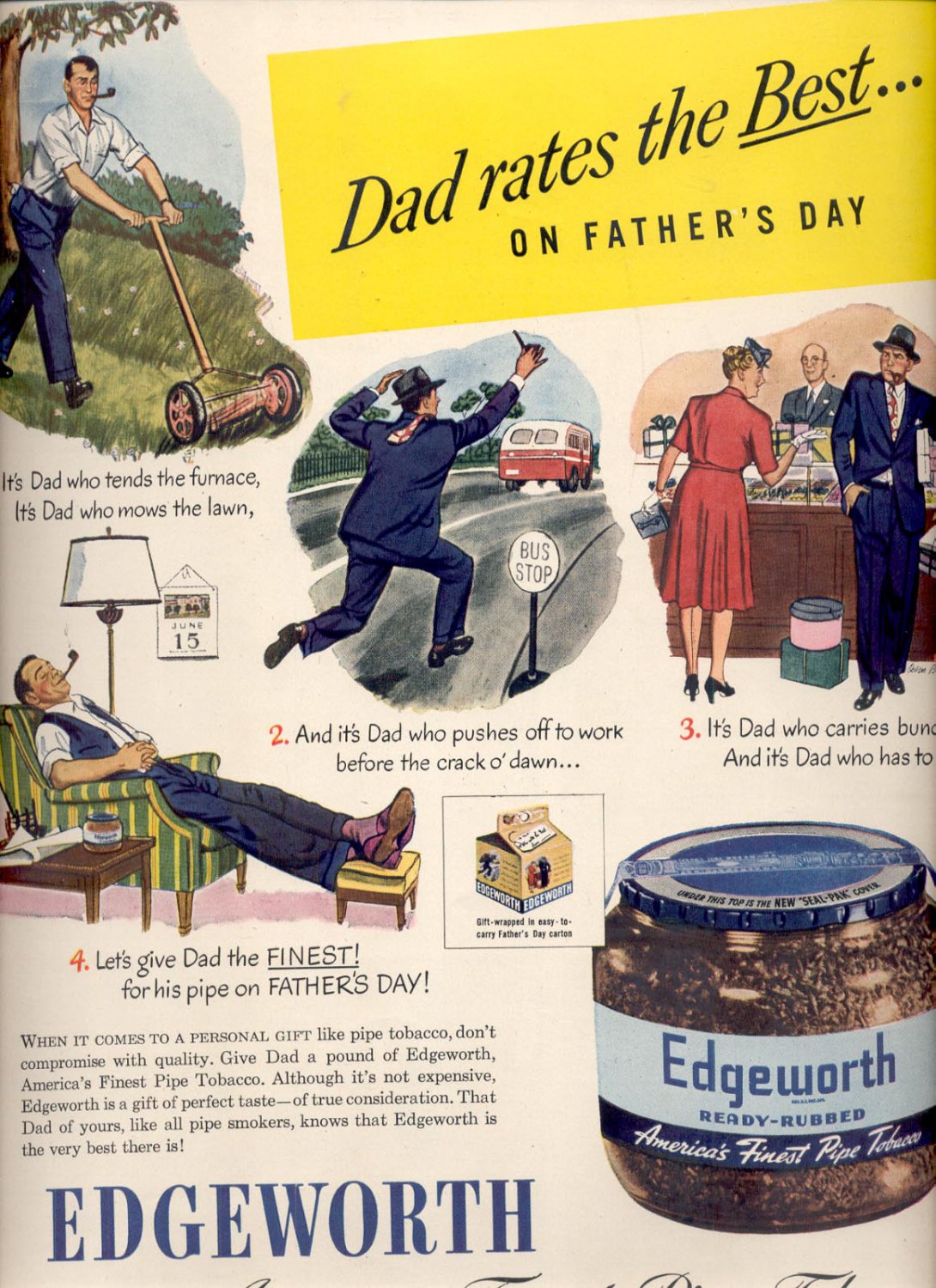 June 2, 1947     Edgeworth Pipe tobacco   magazine  ad  (#6594)