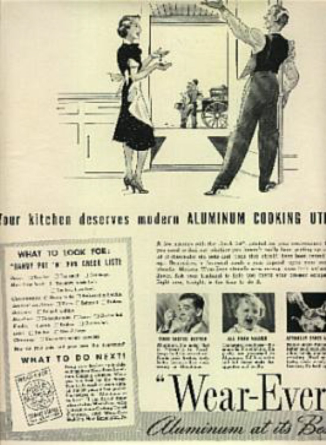 1939  Wear-Ever Aluminum  cooking utensils  magazine ad (# 1201)