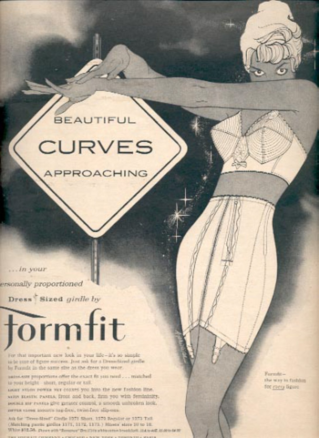 1959 Formfit Girdle Magazine Ad 4446