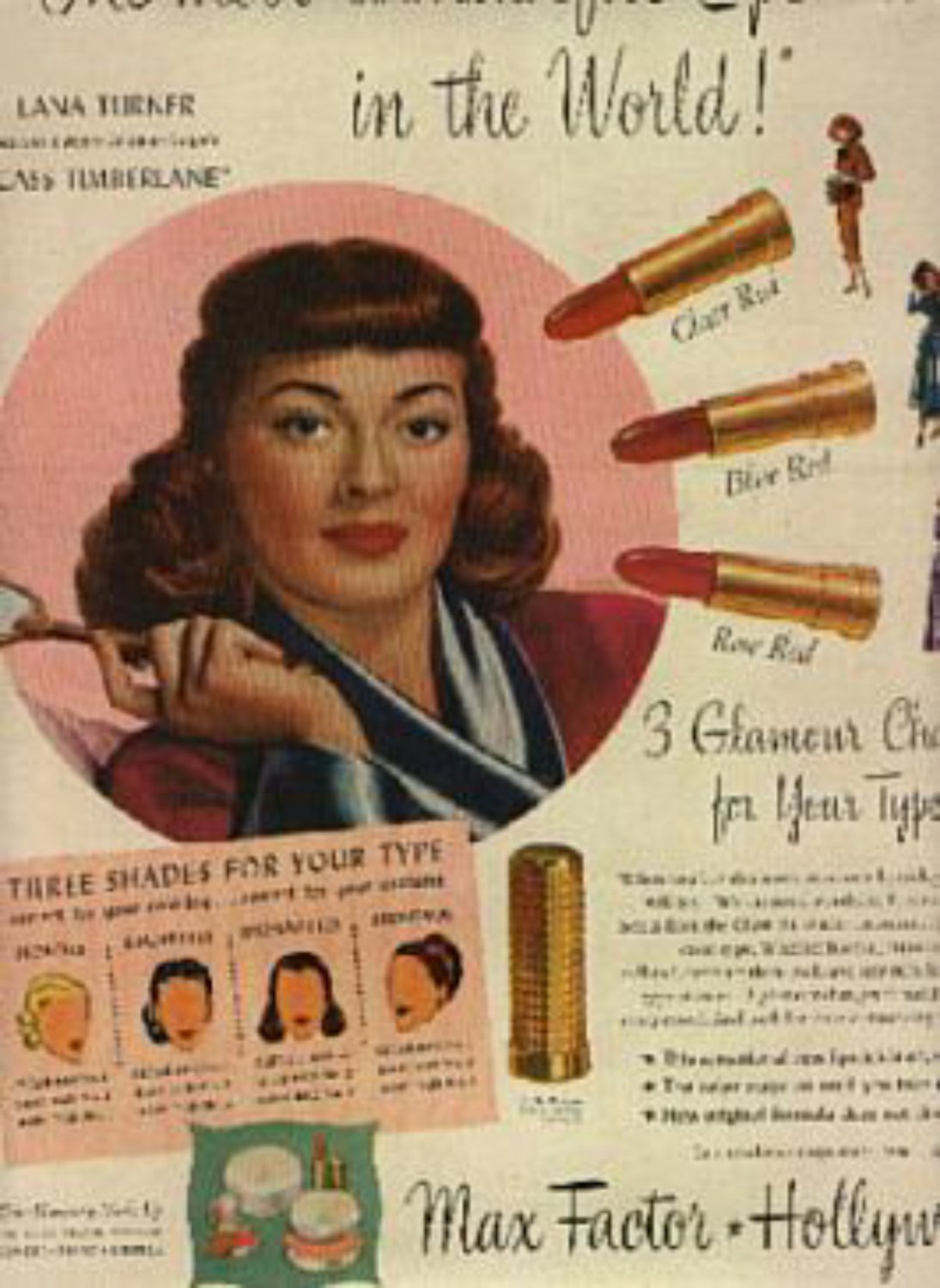 1948 Max Factor lipstick magazine ad ( # 1121)