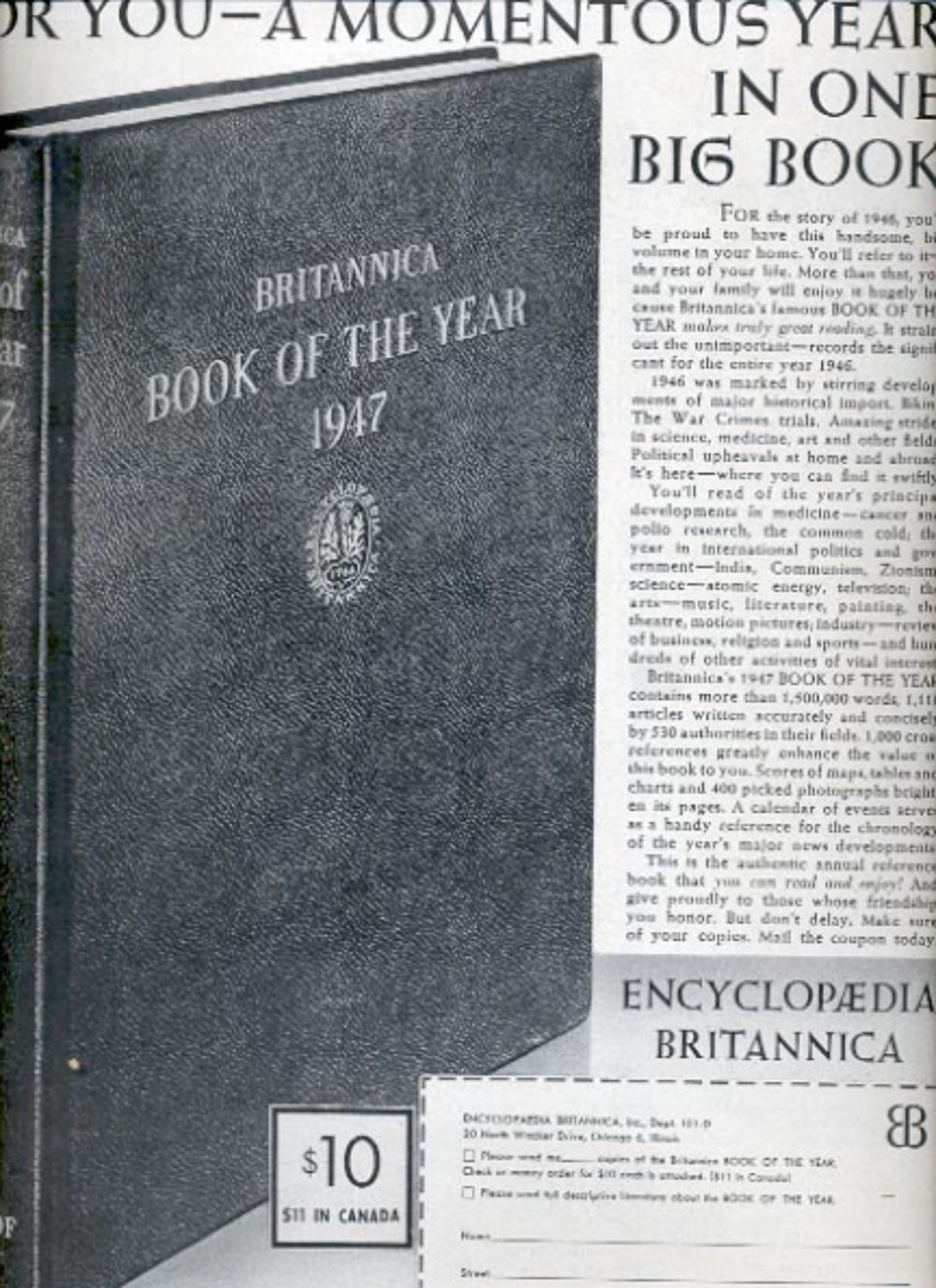April 21, 1947  Encyclopaedia Britannica magazine    ad (#6206)