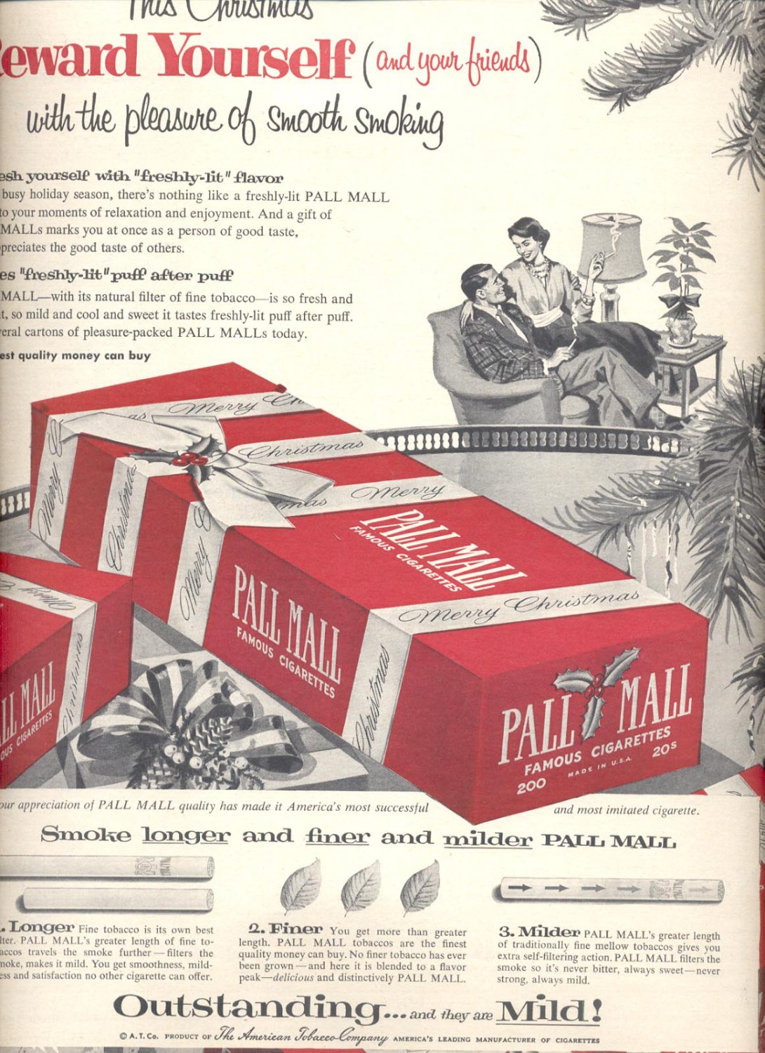 Dec. 13, 1955 Pall Mall Cigarettes Magazine Ad (# 4284 )