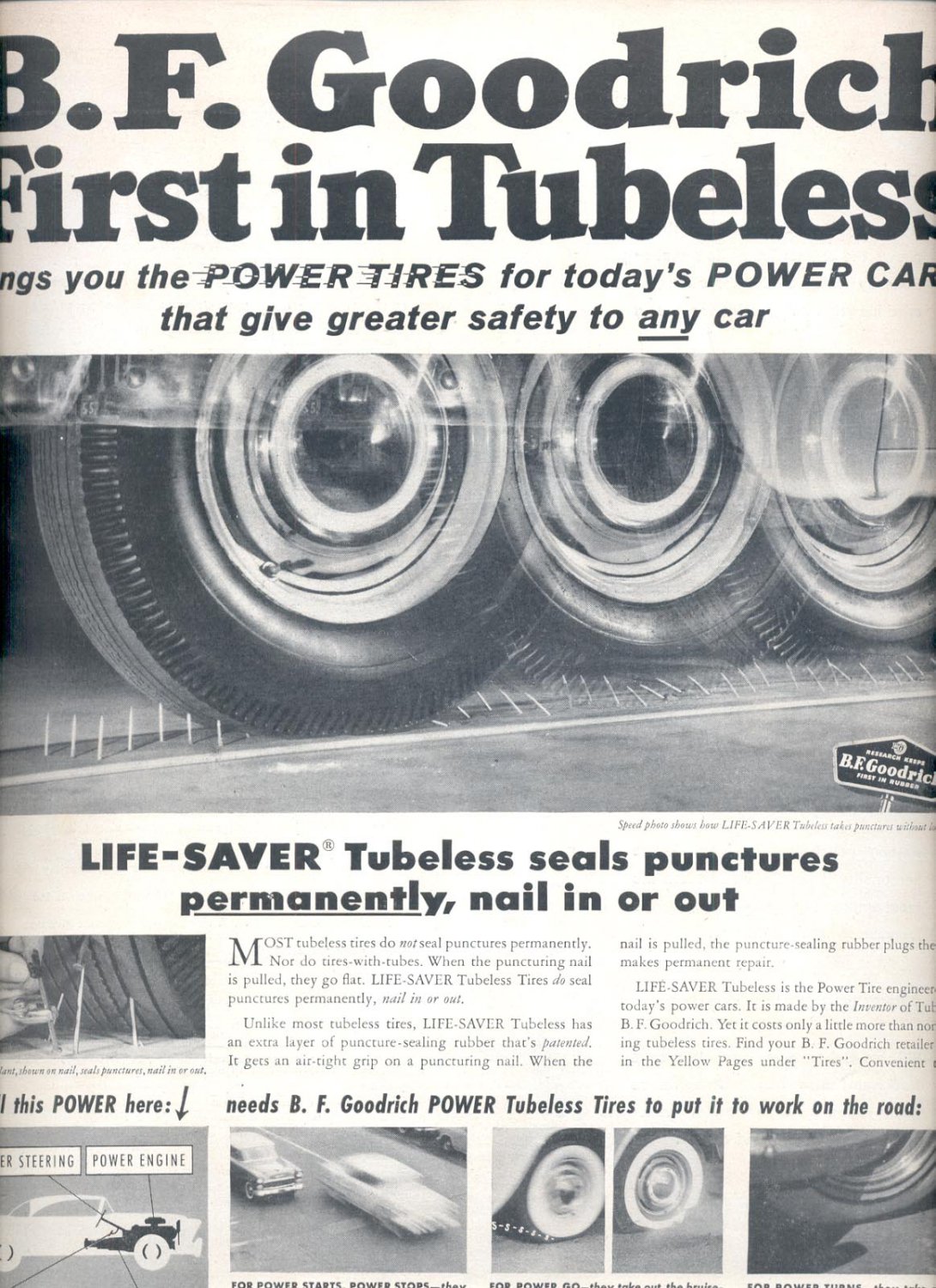 Sept. 12, 1955   B.F. Goodrich Tubeless Tires    magazine   ad (# 3533 )