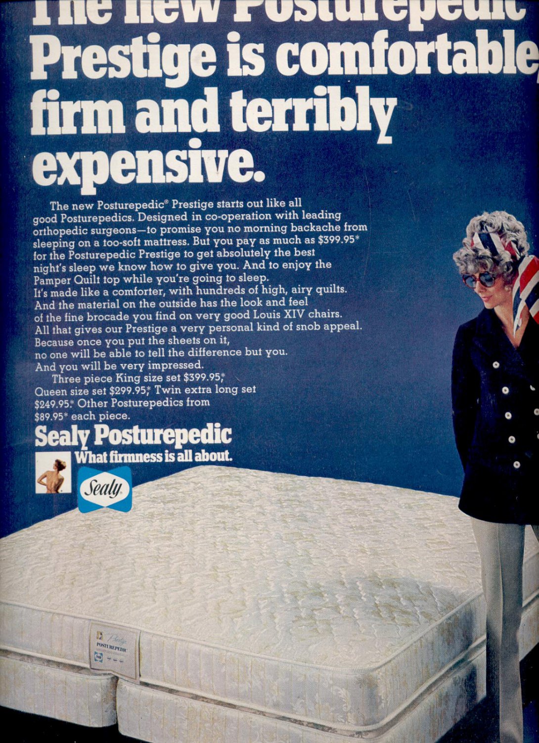 Aug. 1969 Sealy Posturepedic mattress magazine ad ( 3795)