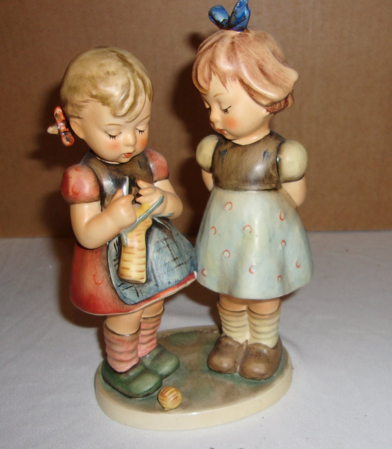 Hummel Knitting Lesson Goebel Figurine