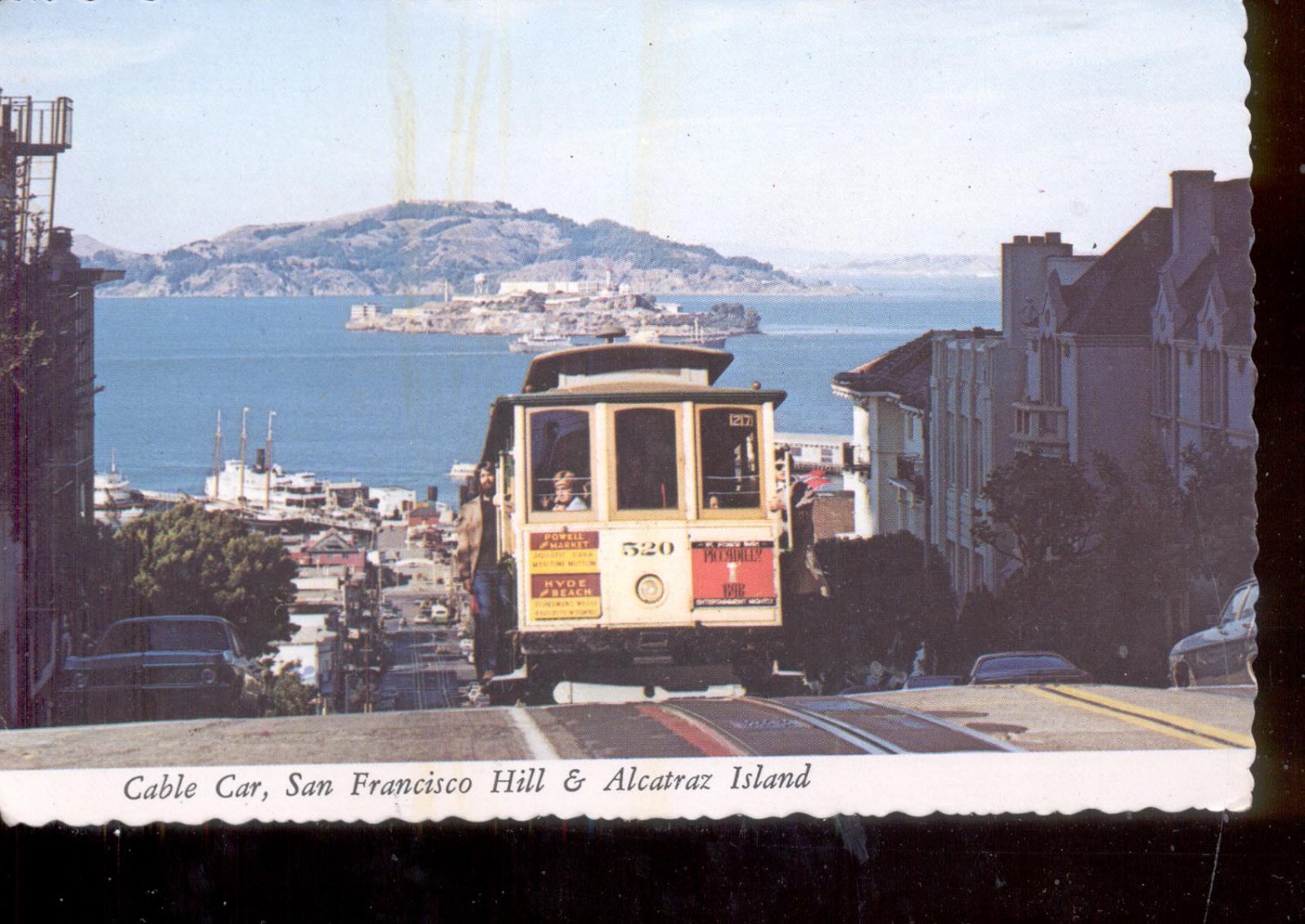 Cable Car, San Francisco Hill & Alcatraz Island Postcard (# 777)