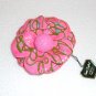 Pink Hand crafted papier mache brooch Made in Japan. Vintage.  (# 9)