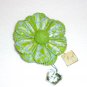 Green Hand crafted papier mache brooch Made in Japan. Vintage.  (# 6)
