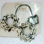 Black White  Handcrafted papier mache  clip earrings Made in Japan Vintage.(#21)