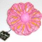 Pink Hand crafted papier mache brooch Made in Japan. Vintage.  (# 2)