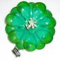 Green Hand crafted papier mache brooch - as is. Vintage.  (#18)
