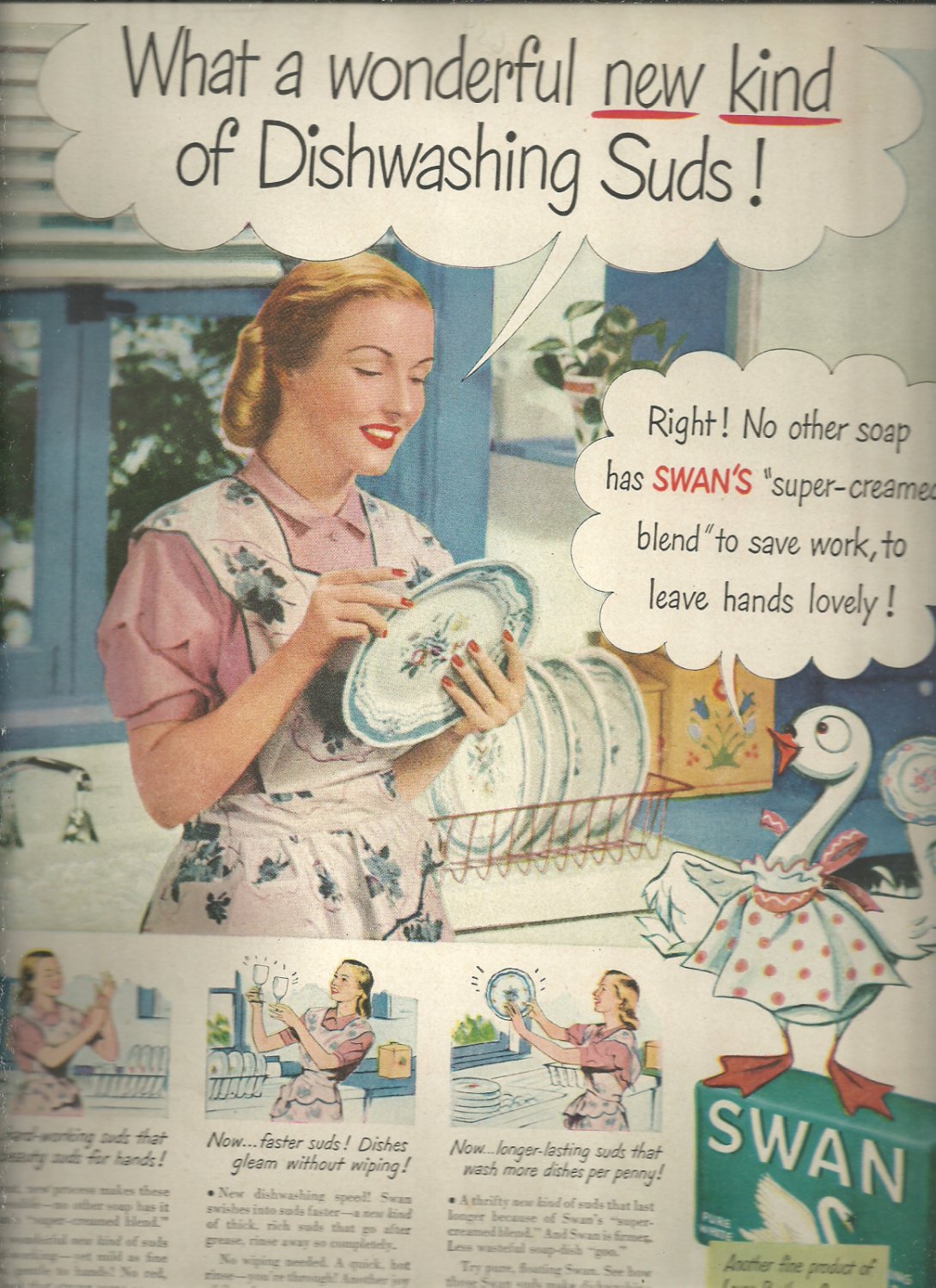 Feb. 1948 Swan Soap from Lever brothers Company ad ( 6654)