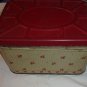 Vintage Tin Bread Box with flowers 1940s. with vent and hinged lid