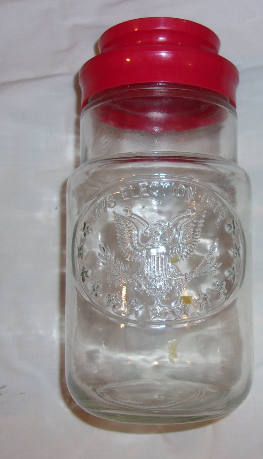 Maxwell House Coffee Bicentennial glass jar- red lid - vintage