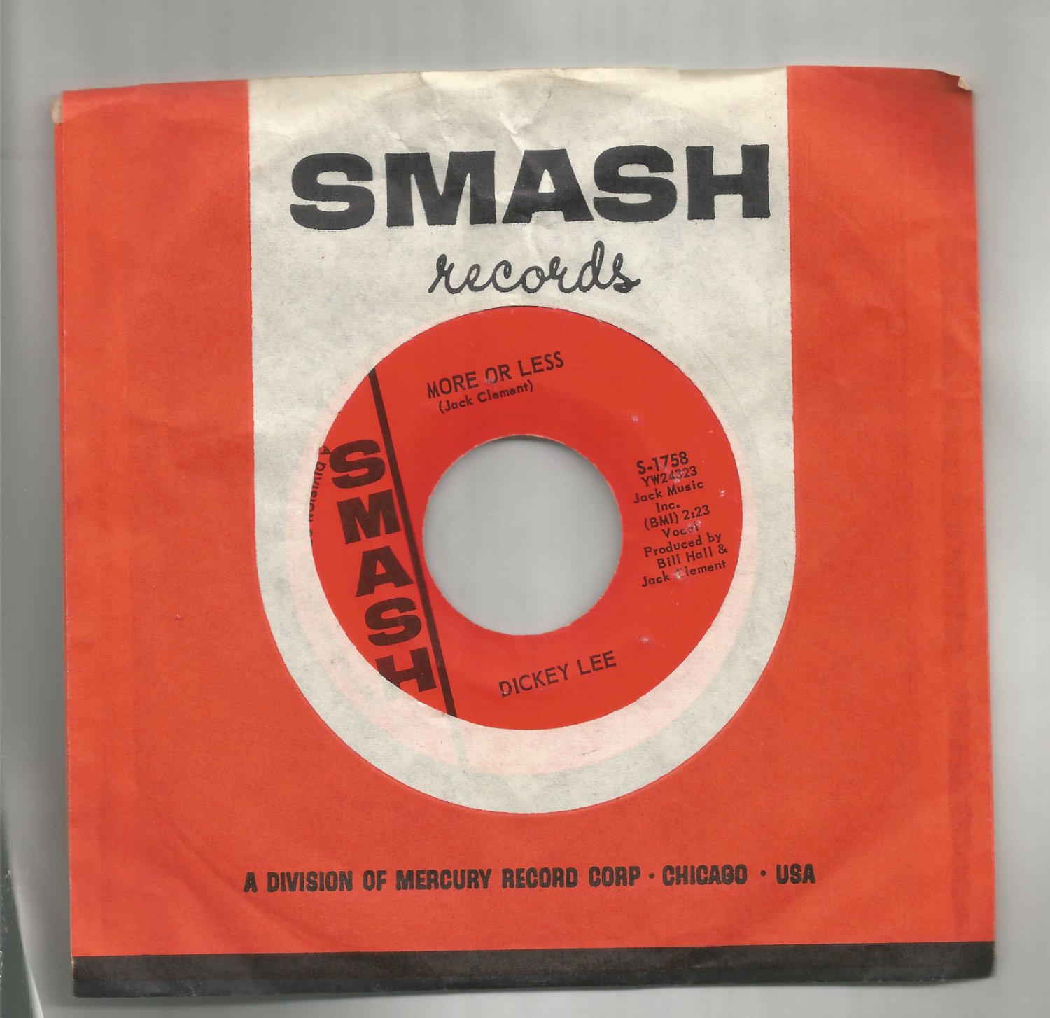 Patches/ More Or Less Dickey Lee 45 RPM