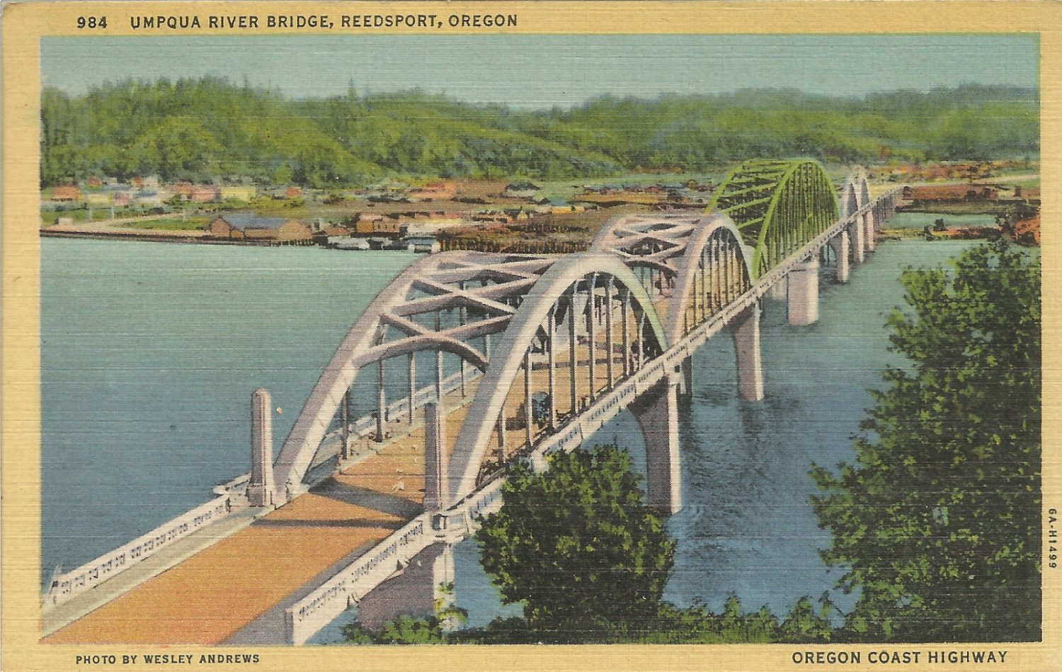 Umpqua River Bridge Reedsport, Oregon Postcard ( 577)