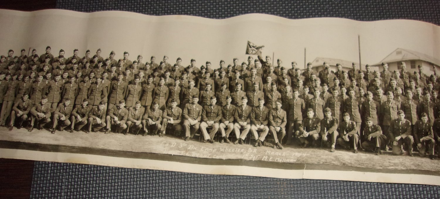 Vintage Co D 3rd Bn Camp Wheeler, Ga.  March 1944 picture 8"x35""