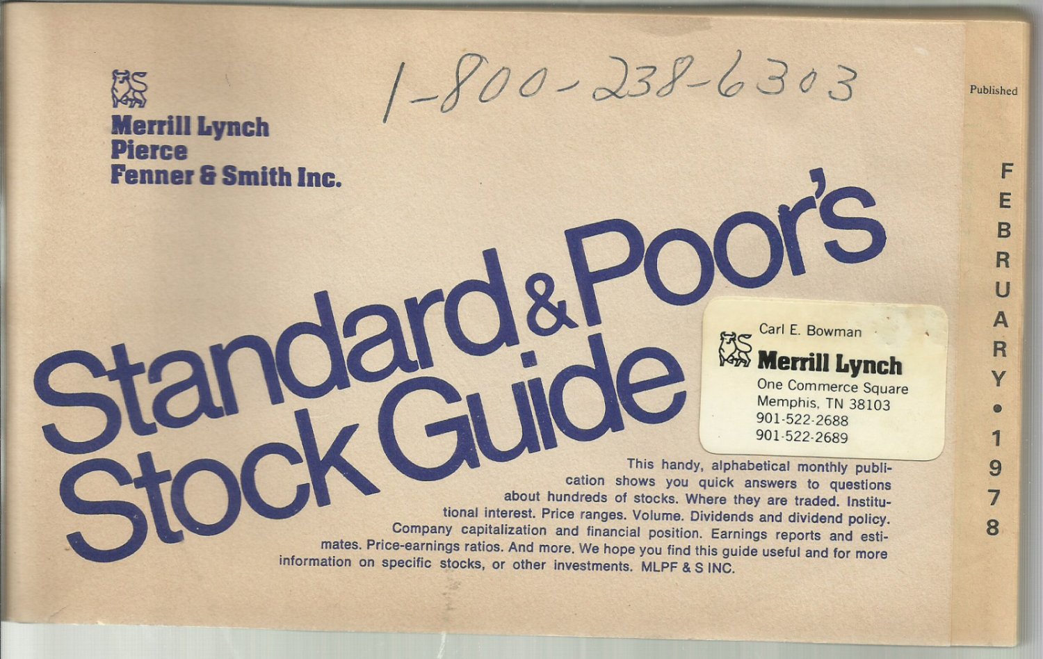 Standard & Poor's Stock Guide 1978