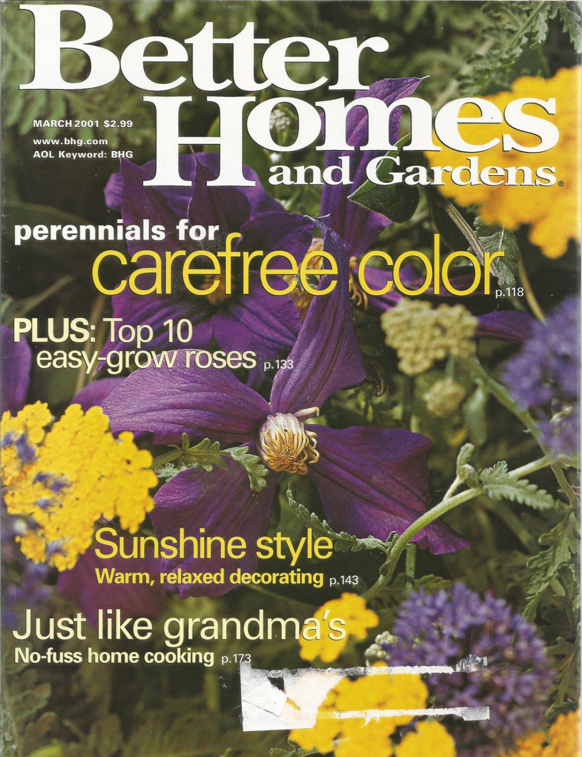Better Homes and Gardens March 2001 perennials for carefree color