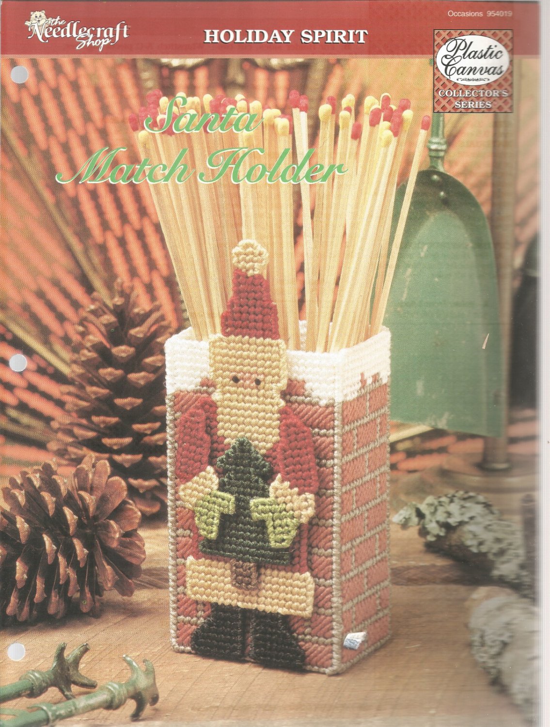 The Needlecraft Shop Plastic Canvas     Santa Match Holder    leaflet