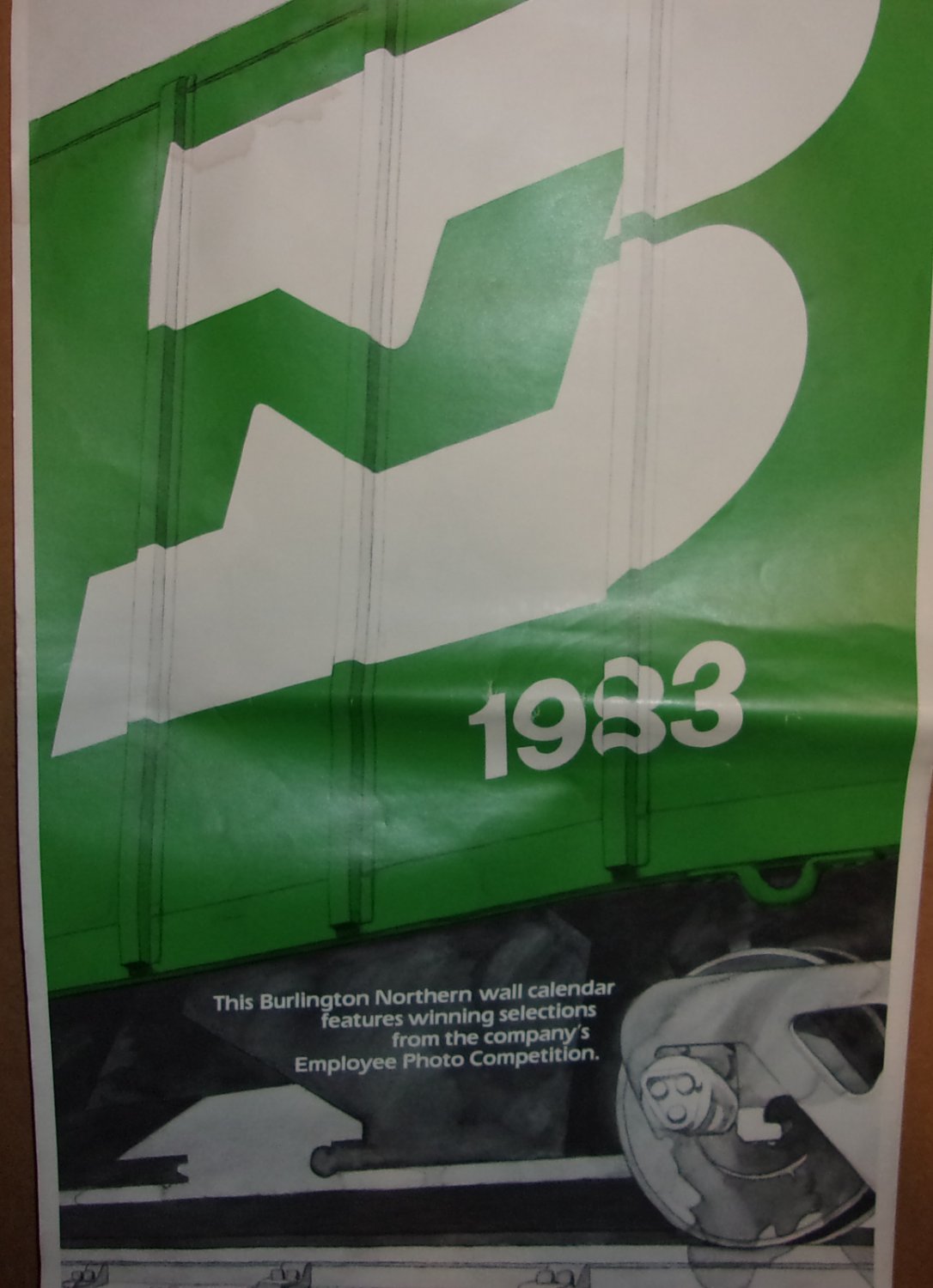 Burlington Northern Wall Calendar 1983 features winning selections