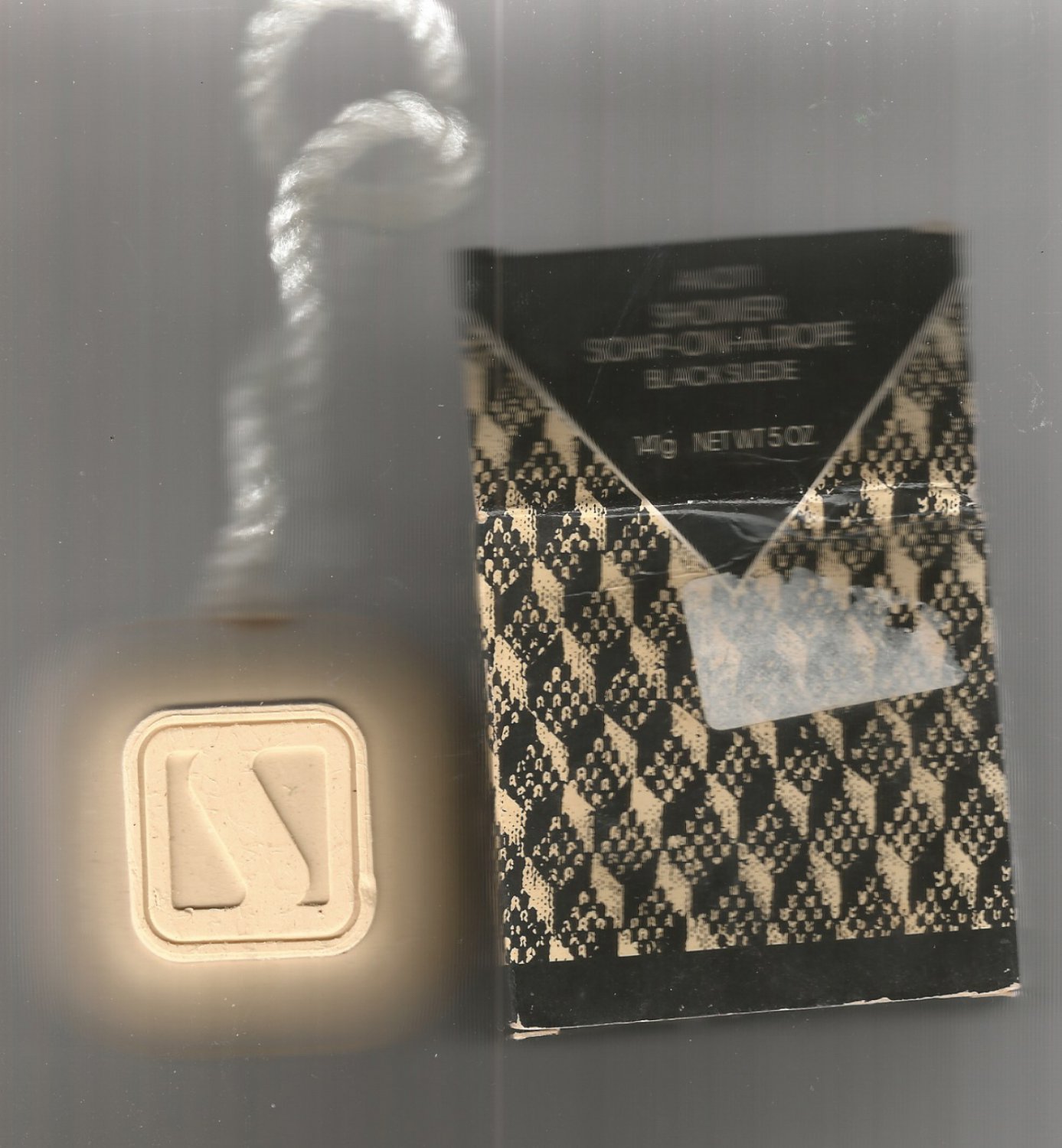 Avon Black Suede Shower Soap on a Rope 5 oz. c1992 Vintage