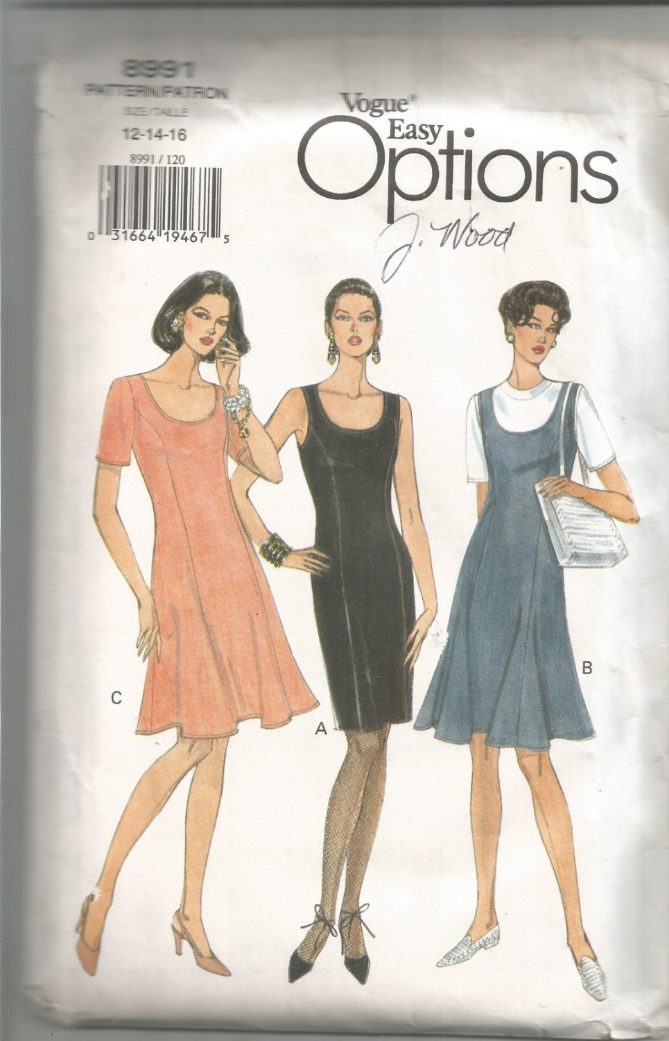 Vogue pattern 8991- Misses Dress- Size 12-14-16