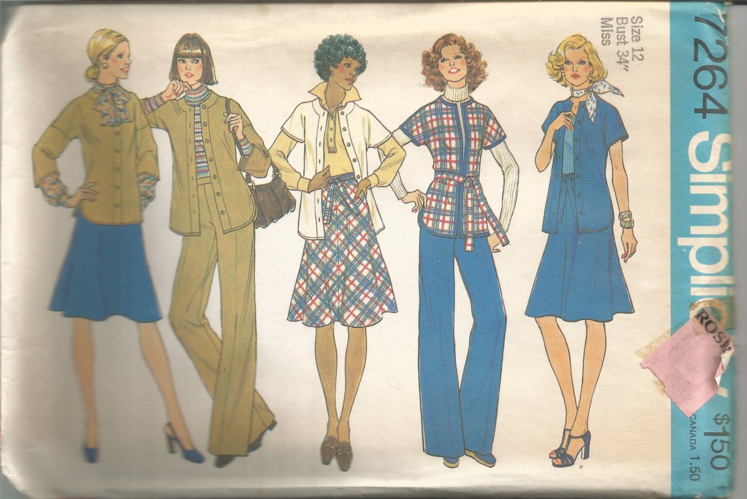 Simplicity pattern 7264- Misses' Unlined Jacket, Bias Skirt and Pants ...