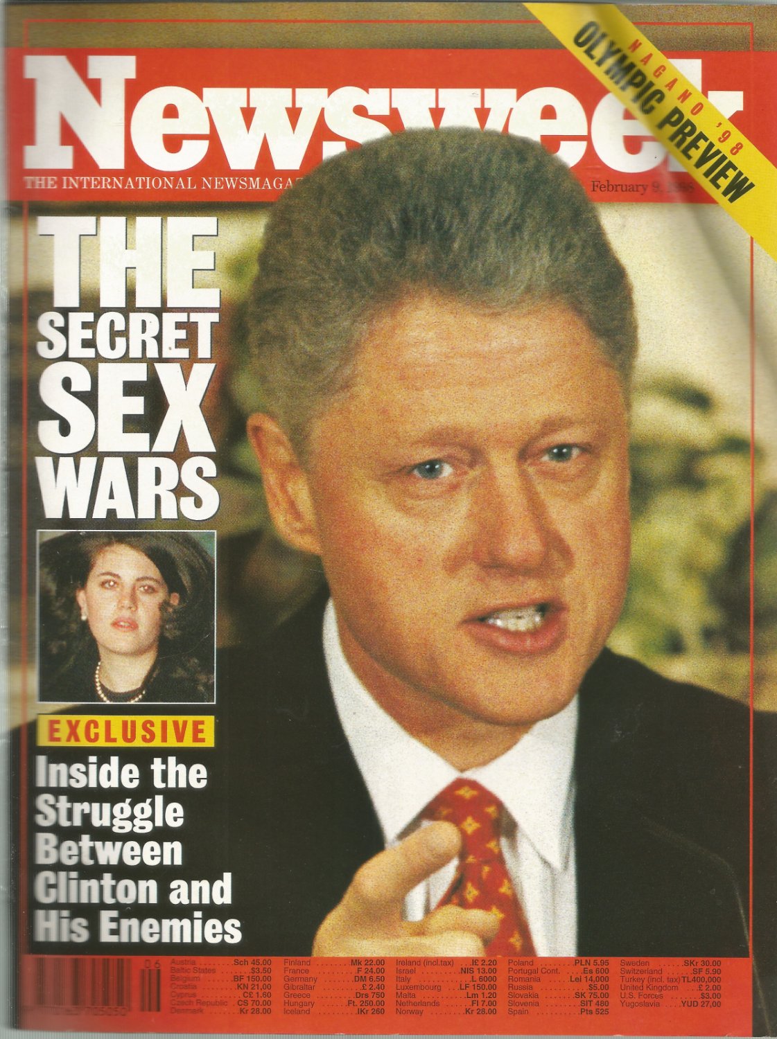 Newsweek Magazine Feb 9 1998 Bill Clinton The Secret Sex Wars 6680