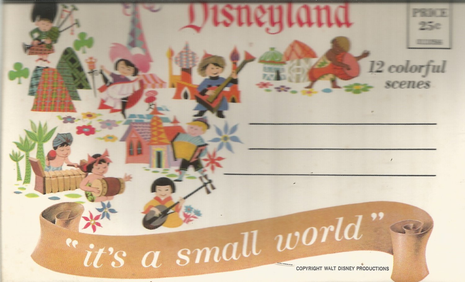 Souvenir folder Disneyland 12 colorful scenes from It's A Small World ...