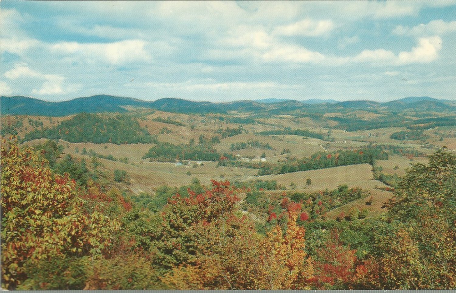 Valley Farms From the Parkway- Blue Ridge Parkway, North Carolina    Postcard (#74)