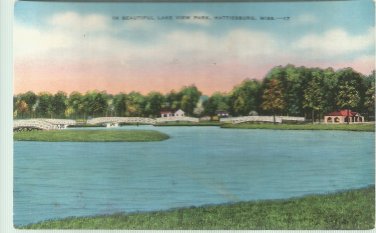 In Beautiful Lake View Park, Hattiesburg,  Mississippi   Postcard (#1119)