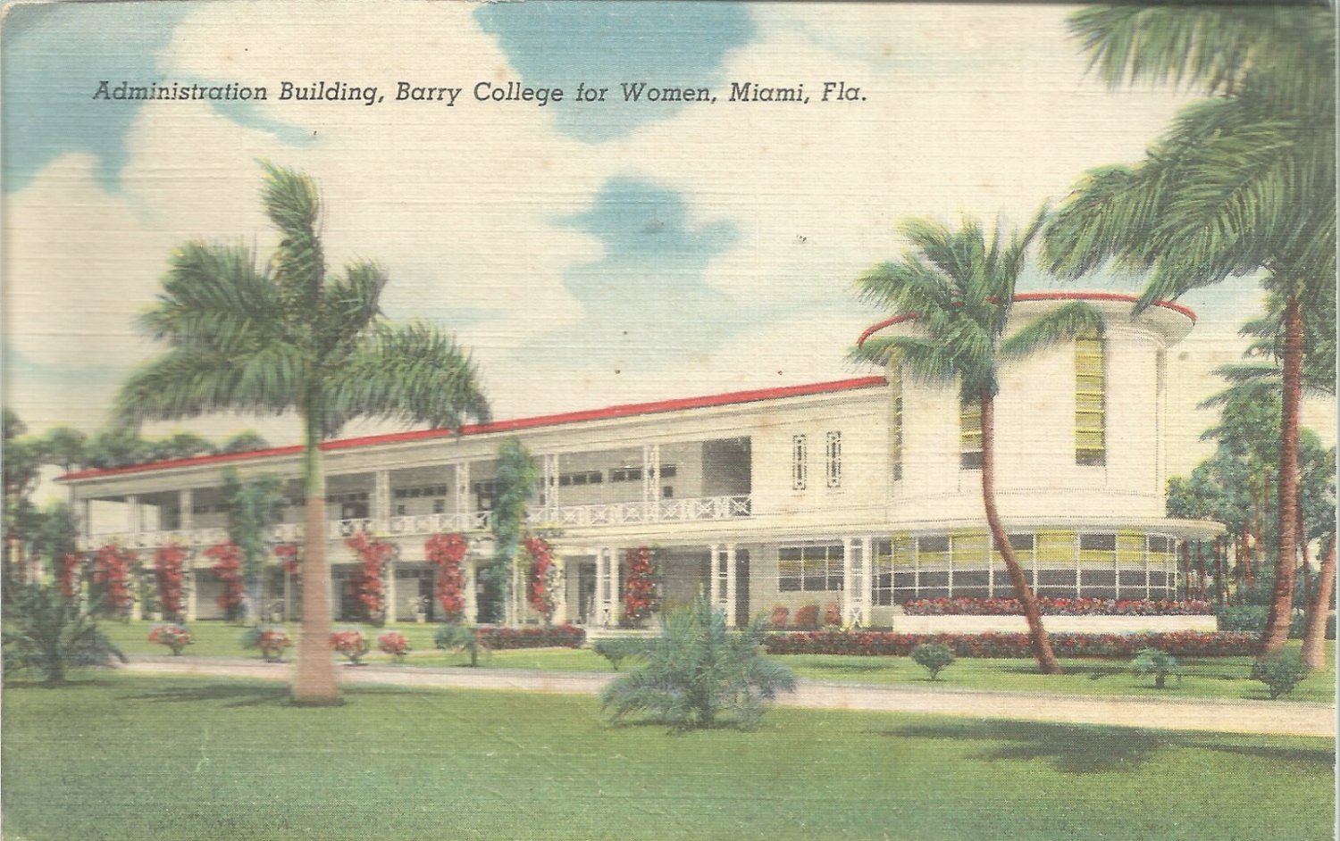 Admistration Building, Barry College for Women,  Miami, Fla.-  Postcard (#1144)