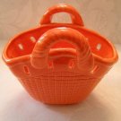 Orange Ceramic Basket Vase