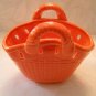 Orange Ceramic Basket Vase