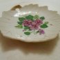NASCO LEAF DISH VIOLETS PIN TRAY SHABBY COTTAGE CHIC